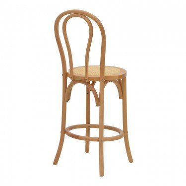 Σκαμπό μπαρ Thonet φυσικό ξύλο οξιάς-έδρα φυσικό rattan 41x50x105εκ Υλικό: BEECH WOOD - RATTAN SEAT 263-000039