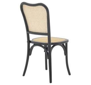 Καρέκλα στοιβαζόμενη Zozele φυσικό rattan pe-μαύρο toon wood 45x51x88εκ Υλικό: TOONWOOD - ROPE 263-000043