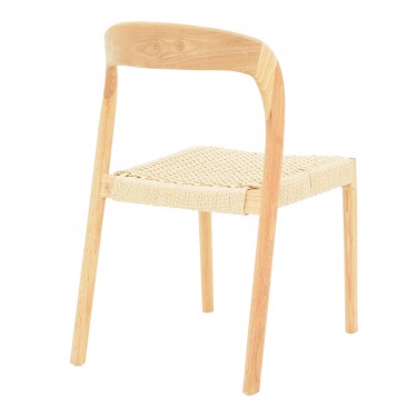 Καρέκλα Tavrine σχοινί-rubberwood σε φυσική απόχρωση 47x59x78εκ Υλικό: RUBBERWOOD - ROPE 263-000046