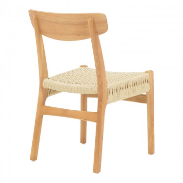 Καρέκλα Eaprine φυσικό σχοινί-rubberwood 49x53x77εκ Υλικό: RUBBERWOOD - ROPE 263-000047