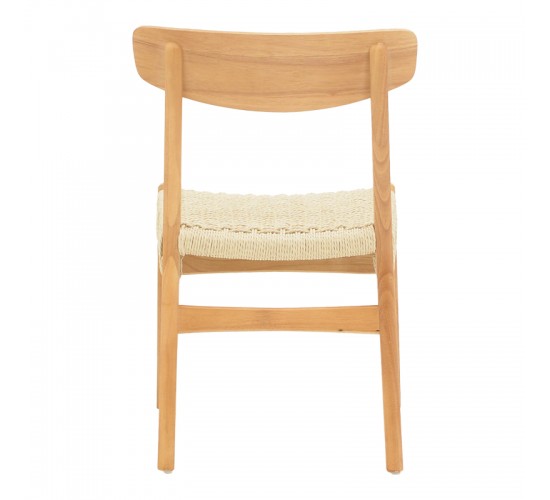 Καρέκλα Eaprine φυσικό σχοινί-rubberwood 49x53x77εκ Υλικό: RUBBERWOOD - ROPE 263-000047