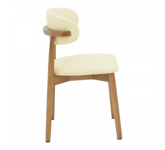 Καρέκλα Ubene rubberwood και pu σε καρυδί και μπεζ απόχρωση 46x58x79εκ Υλικό: RUBBERWOOD - PU 263-000052 Καρέκλα Ubene rubberwood και pu σε καρυδί και μπεζ απόχρωση 46x58x79εκ Υλικό: RUBBERWOOD - PU 263-000052