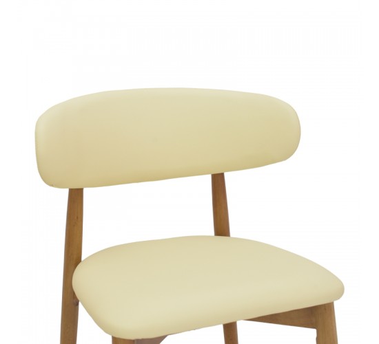 Καρέκλα Ubene rubberwood και pu σε καρυδί και μπεζ απόχρωση 46x58x79εκ Υλικό: RUBBERWOOD - PU 263-000052 Καρέκλα Ubene rubberwood και pu σε καρυδί και μπεζ απόχρωση 46x58x79εκ Υλικό: RUBBERWOOD - PU 263-000052