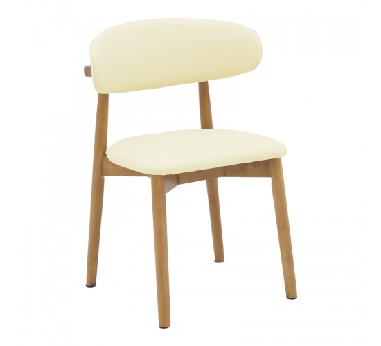 Καρέκλα Ubene rubberwood και pu σε καρυδί και μπεζ απόχρωση 46x58x79εκ Υλικό: RUBBERWOOD - PU 263-000052 Καρέκλα Ubene rubberwood και pu σε καρυδί και μπεζ απόχρωση 46x58x79εκ Υλικό: RUBBERWOOD - PU 263-000052
