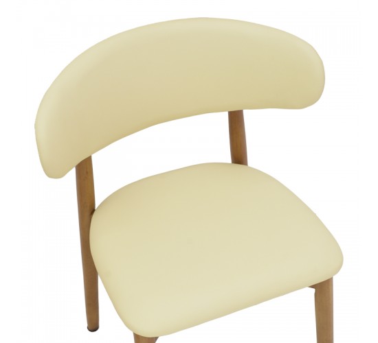 Καρέκλα Ubene rubberwood και pu σε καρυδί και μπεζ απόχρωση 46x58x79εκ Υλικό: RUBBERWOOD - PU 263-000052 Καρέκλα Ubene rubberwood και pu σε καρυδί και μπεζ απόχρωση 46x58x79εκ Υλικό: RUBBERWOOD - PU 263-000052