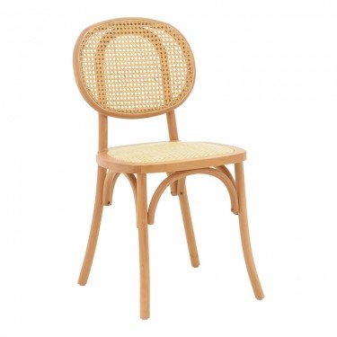 Καρέκλα στοιβαζόμενη Zoel ξύλο οξιάς και rattan σε φυσική απόχρωση 45x52x82εκ Υλικό: BEECH - RATTAN 263-000053