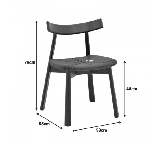 Καρέκλα Clareta rubberwood-σχοινί σε φυσική απόχρωση 53x55x79εκ Υλικό: RUBBERWOOD - ROPE 263-000057