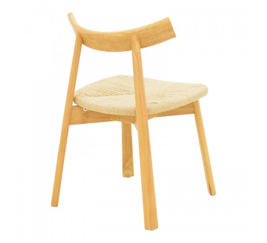 Καρέκλα Clareta rubberwood-σχοινί σε φυσική απόχρωση 53x55x79εκ Υλικό: RUBBERWOOD - ROPE 263-000057