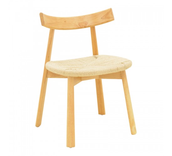 Καρέκλα Clareta rubberwood-σχοινί σε φυσική απόχρωση 53x55x79εκ Υλικό: RUBBERWOOD - ROPE 263-000057