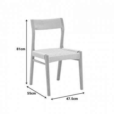 Καρέκλα Karlinda ξύλο οξιάς-έδρα σχοινί σε φυσική απόχρωση 47.5x55x81εκ Υλικό: BEECH WOOD - ROPE 263-000061