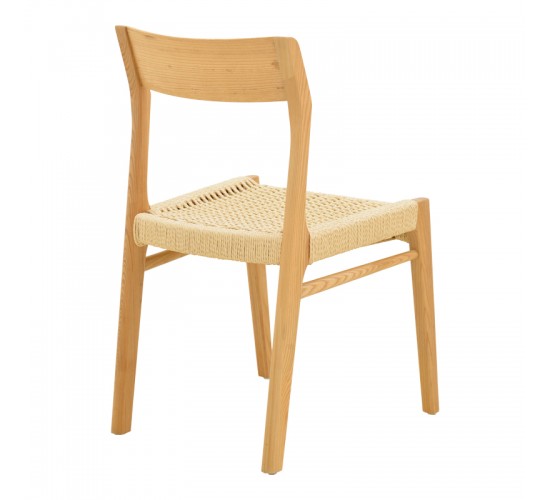 Καρέκλα Karlinda ξύλο οξιάς-έδρα σχοινί σε φυσική απόχρωση 47.5x55x81εκ Υλικό: BEECH WOOD - ROPE 263-000061