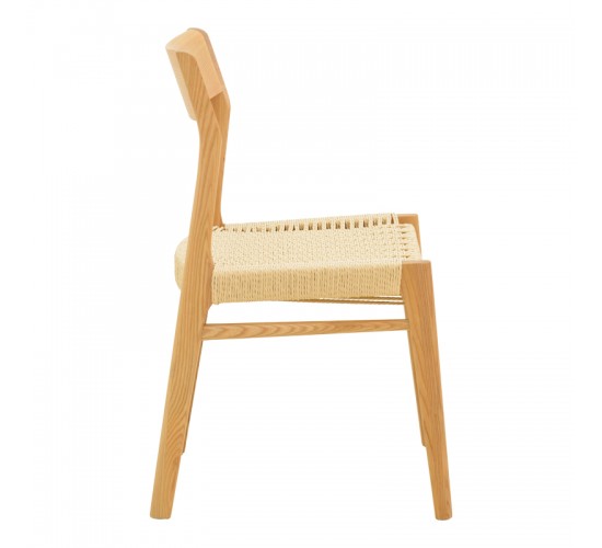 Καρέκλα Karlinda ξύλο οξιάς-έδρα σχοινί σε φυσική απόχρωση 47.5x55x81εκ Υλικό: BEECH WOOD - ROPE 263-000061