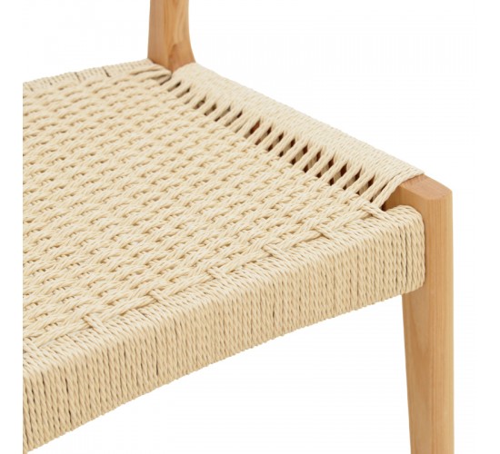 Καρέκλα Karlinda ξύλο οξιάς-έδρα σχοινί σε φυσική απόχρωση 47.5x55x81εκ Υλικό: BEECH WOOD - ROPE 263-000061
