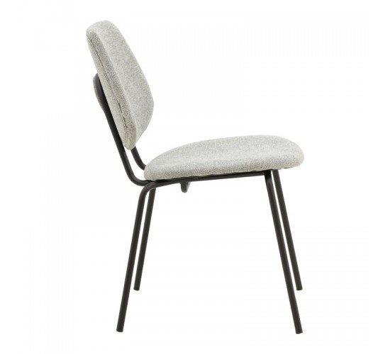 Καρέκλα Pietro γκρι ύφασμα-πόδι μαύρο μέταλλο 50x53x83εκ Υλικό: METAL - FABRIC 264-000007