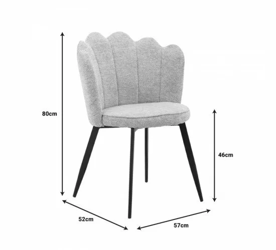 Καρέκλα Rosalia γκρι ύφασμα-πόδι μαύρο μέταλλο 57x52x80εκ Υλικό: METAL - FABRIC 264-000025 Καρέκλα Rosalia γκρι ύφασμα-πόδι μαύρο μέταλλο 57x52x80εκ Υλικό: METAL - FABRIC 264-000025
