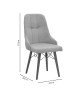 Καρέκλα Elif εκρού ύφασμα-καρυδί πόδι 46x50x97εκ Υλικό: VELVET FABRIC - WOOD 266-000015
