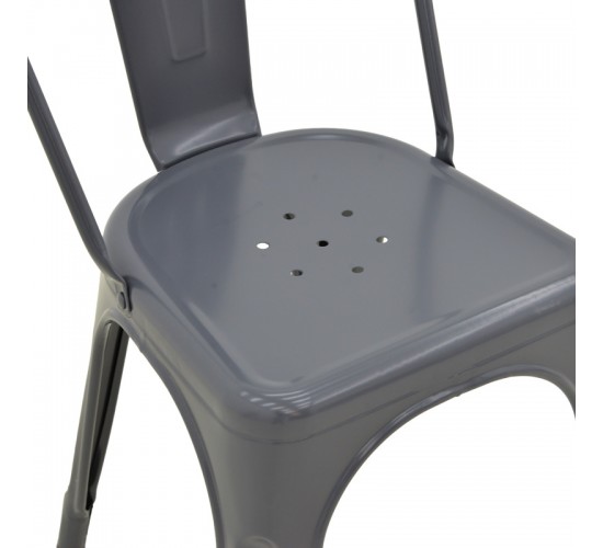 Καρέκλα Utopia μέταλλο σε ανθρακί απόχρωση 44x44x85εκ Υλικό: METAL 270-000028