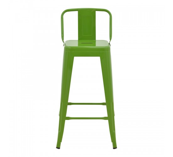 Σκαμπό μπαρ με πλάτη Utopia μέταλλο σε πράσινη απόχρωση 42x42x97εκ Υλικό: METAL 270-000031