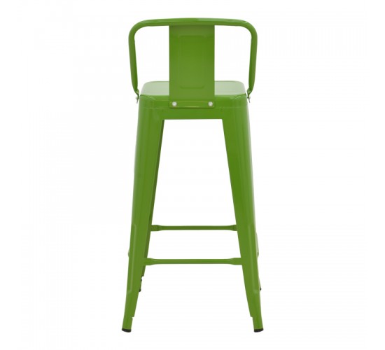 Σκαμπό μπαρ με πλάτη Utopia μέταλλο σε πράσινη απόχρωση 42x42x97εκ Υλικό: METAL 270-000031