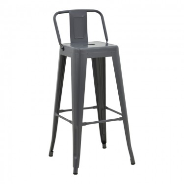 Σκαμπό μπαρ με πλάτη Utopia μέταλλο σε ανθρακί απόχρωση 42x42x97εκ Υλικό: METAL 270-000032
