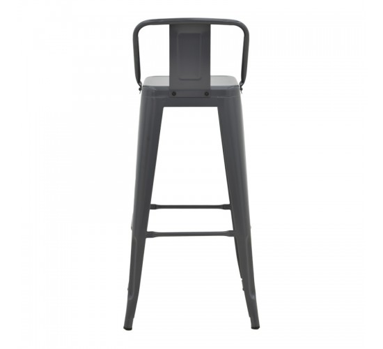 Σκαμπό μπαρ με πλάτη Utopia μέταλλο σε ανθρακί απόχρωση 42x42x97εκ Υλικό: METAL 270-000032