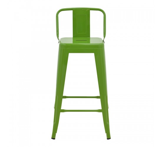 Σκαμπό μπαρ μεσαίου ύψους με πλάτη Utopia μέταλλο σε πράσινη απόχρωση 42x42x86εκ Υλικό: METAL 270-000033