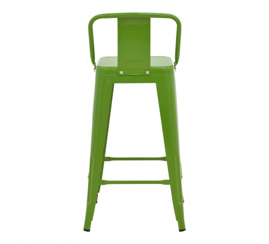 Σκαμπό μπαρ μεσαίου ύψους με πλάτη Utopia μέταλλο σε πράσινη απόχρωση 42x42x86εκ Υλικό: METAL 270-000033
