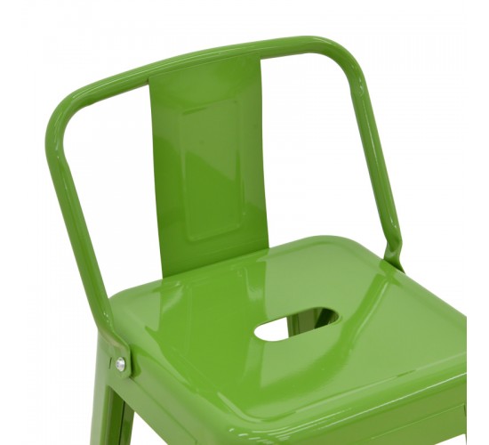 Σκαμπό μπαρ μεσαίου ύψους με πλάτη Utopia μέταλλο σε πράσινη απόχρωση 42x42x86εκ Υλικό: METAL 270-000033