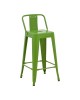 Σκαμπό μπαρ μεσαίου ύψους με πλάτη Utopia μέταλλο σε πράσινη απόχρωση 42x42x86εκ Υλικό: METAL 270-000033