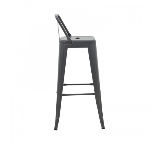 Σκαμπό μπαρ μεσαίου ύψους με πλάτη Utopia μέταλλο σε ανθρακί απόχρωση 42x42x86εκ Υλικό: METAL 270-000034