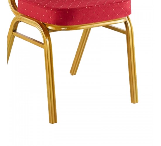 Καρέκλα συνεδρίου Hilton στοιβαζόμενη ύφασμα κόκκινο-μέταλλο χρυσό 45x51x96εκ Υλικό: Fabric Sponge Iron 270-000035