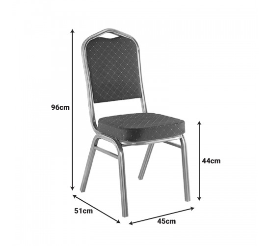 Καρέκλα συνεδρίου Hilton στοιβαζόμενη ύφασμα κόκκινο-μέταλλο χρυσό 45x51x96εκ Υλικό: Fabric Sponge Iron 270-000035