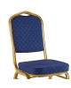 Καρέκλα συνεδρίου Hilton στοιβαζόμενη ύφασμα μπλε-μέταλλο χρυσό 45x51x96εκ Υλικό: Fabric Sponge Iron 270-000036