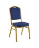 Καρέκλα συνεδρίου Hilton στοιβαζόμενη ύφασμα μπλε-μέταλλο χρυσό 45x51x96εκ Υλικό: Fabric Sponge Iron 270-000036