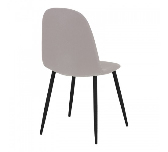 Καρέκλα Bella ύφασμα σε γκρι με πόδι μαύρο μέταλλο 43.5x52x89εκ Υλικό: FABRIC - METAL 270-000037