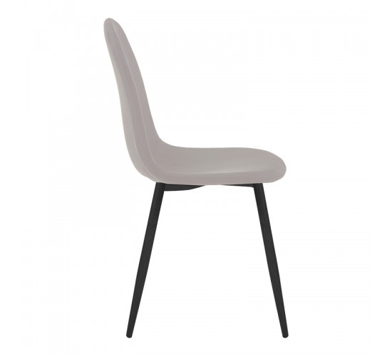 Καρέκλα Bella ύφασμα σε γκρι με πόδι μαύρο μέταλλο 43.5x52x89εκ Υλικό: FABRIC - METAL 270-000037