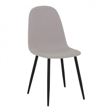 Καρέκλα Bella ύφασμα σε γκρι με πόδι μαύρο μέταλλο 43.5x52x89εκ Υλικό: FABRIC - METAL 270-000037