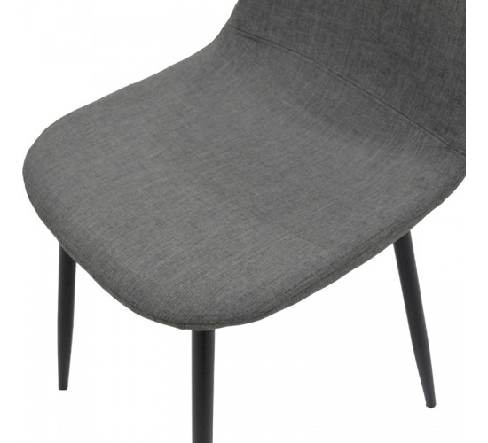 Καρέκλα Bella ύφασμα σε γκρι με πόδι μαύρο μέταλλο 43.5x52x89εκ Υλικό: FABRIC - METAL 270-000037