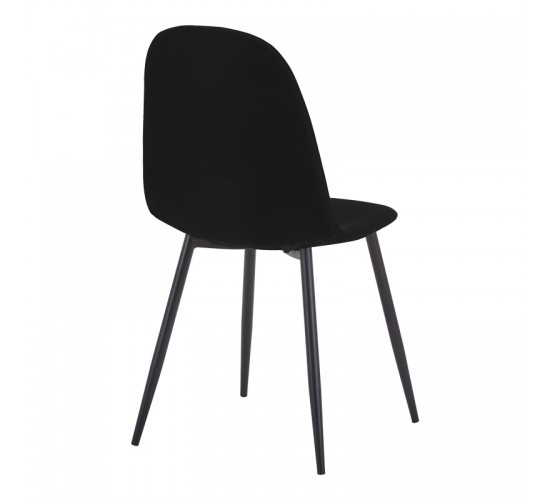 Καρέκλα Bella μαύρο ύφασμα με πόδι μαύρο μέταλλο 43.5x52x89εκ Υλικό: FABRIC - METAL 270-000039