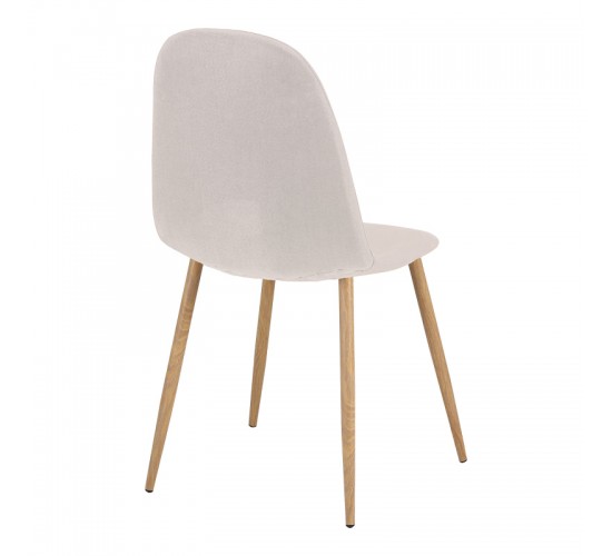 Καρέκλα Bella ανοιχτό γκρι ύφασμα με πόδι μέταλλο σε φυσική απόχρωση 43.5x52x89εκ Υλικό: FABRIC - METAL 270-000041