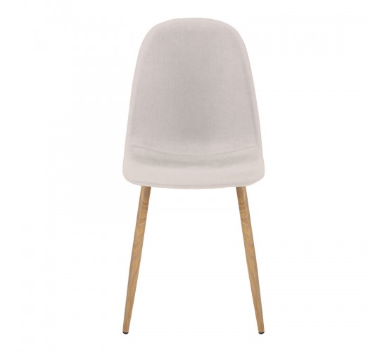 Καρέκλα Bella ανοιχτό γκρι ύφασμα με πόδι μέταλλο σε φυσική απόχρωση 43.5x52x89εκ Υλικό: FABRIC - METAL 270-000041