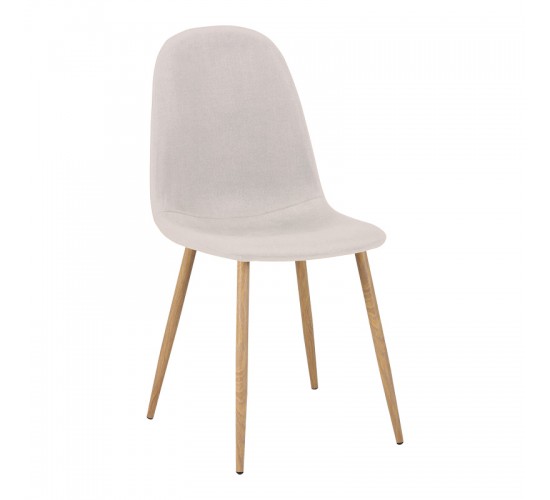 Καρέκλα Bella ανοιχτό γκρι ύφασμα με πόδι μέταλλο σε φυσική απόχρωση 43.5x52x89εκ Υλικό: FABRIC - METAL 270-000041