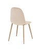 Καρέκλα Bella μπεζ βελούδο με πόδι μέταλλο σε φυσική απόχρωση 43.5x52x89εκ Υλικό: VELVET - METAL 270-000044