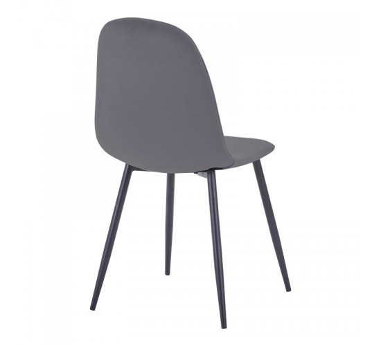 Καρέκλα Bella ανθρακί βελούδο με πόδι μαύρο μέταλλο 43.5x52x89εκ Υλικό: VELVET - METAL 270-000046