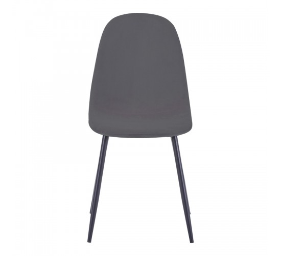 Καρέκλα Bella ανθρακί βελούδο με πόδι μαύρο μέταλλο 43.5x52x89εκ Υλικό: VELVET - METAL 270-000046