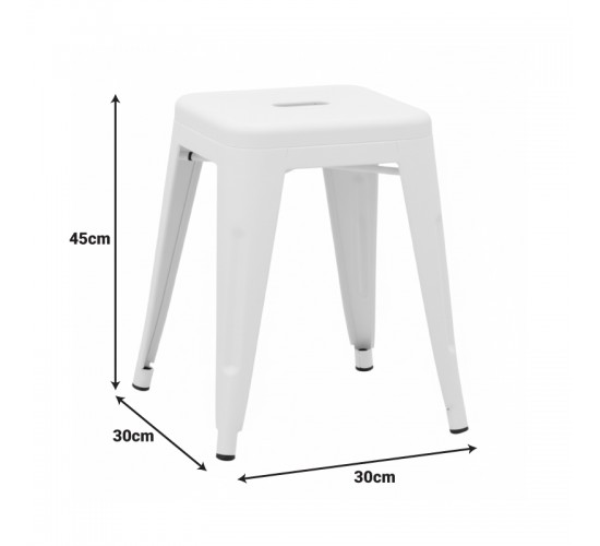 Σκαμπό Utopia μέταλλο σε λευκή ματ απόχρωση 30x30x45εκ Υλικό: METAL 270-000051