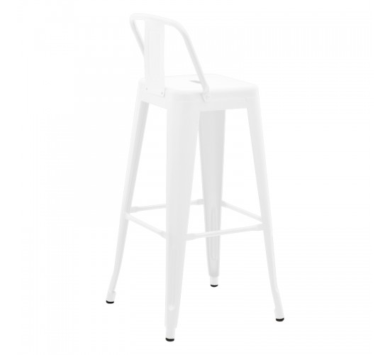 Σκαμπό μπαρ με πλάτη Utopia μέταλλο σε λευκή ματ απόχρωση 42x42x97εκ Υλικό: METAL 270-000054