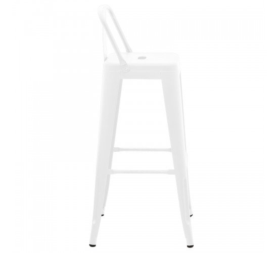 Σκαμπό μπαρ με πλάτη Utopia μέταλλο σε λευκή ματ απόχρωση 42x42x97εκ Υλικό: METAL 270-000054
