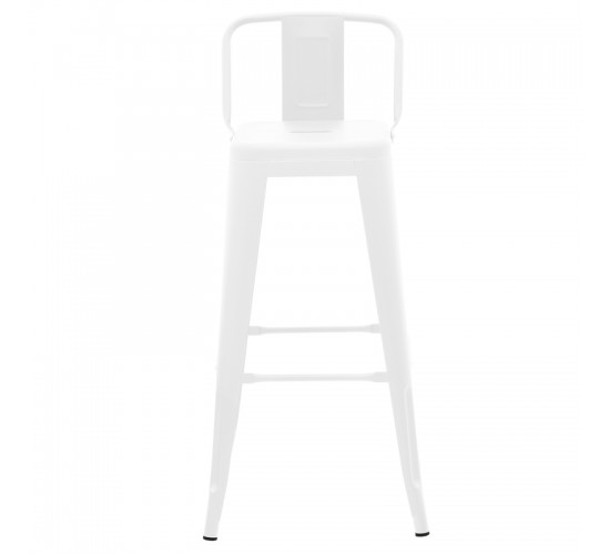 Σκαμπό μπαρ με πλάτη Utopia μέταλλο σε λευκή ματ απόχρωση 42x42x97εκ Υλικό: METAL 270-000054