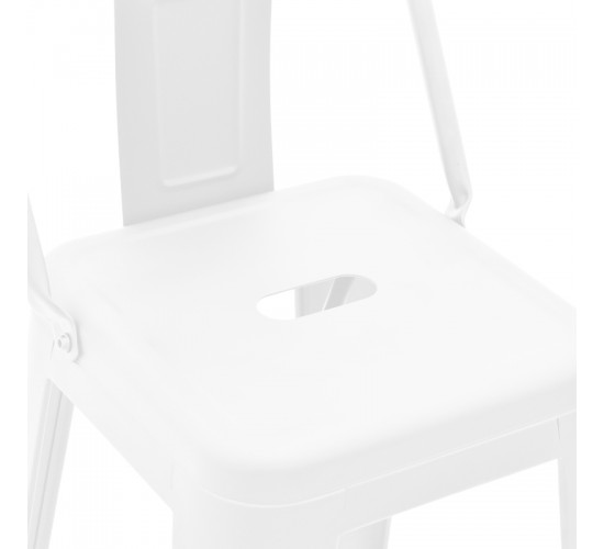 Σκαμπό μπαρ με πλάτη Utopia μέταλλο σε λευκή ματ απόχρωση 42x42x97εκ Υλικό: METAL 270-000054